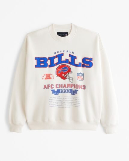 Buffalo Bills Graphic Crew Sweatshirt Cream