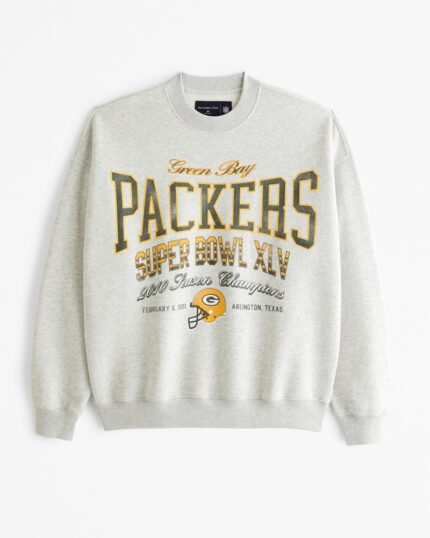 Green Bay Packers Graphic Crew Sweatshirt Light Heather Gray