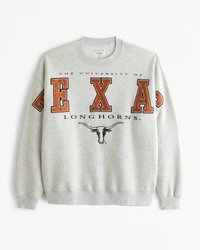 University of Texas Graphic Crew Sweatshirt Light Gray Heath