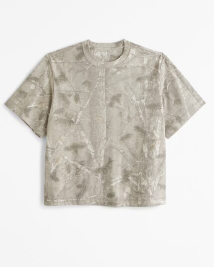 Premium Heavyweight Cropped Tee Feather Gray Camo