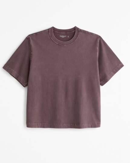 Premium Heavyweight Cropped Tee Burgundy